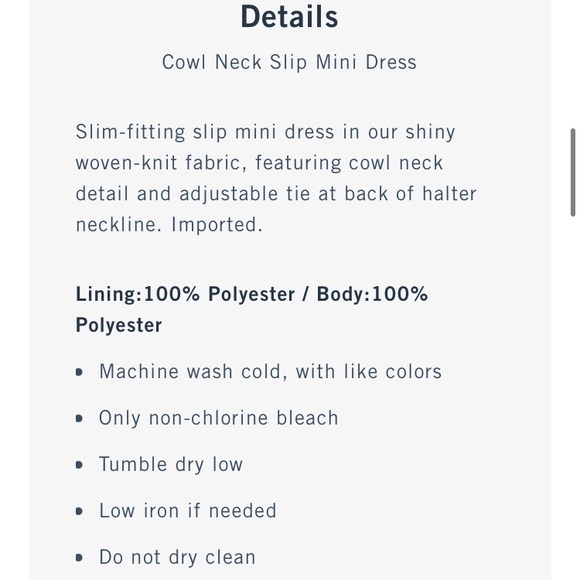 ✨ Abercrombie & Fitch Cowl Neck Slip Mini Dress - Picture 12 of 12